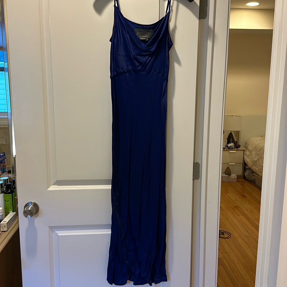 Blue slip Anthropologie dress